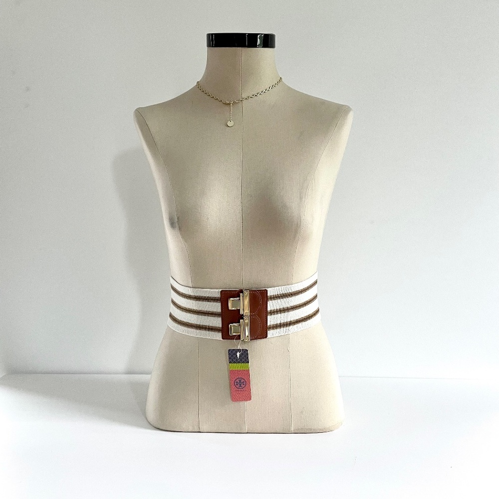 NWT Tory Burch Espadrille Stripe Belt Size XS